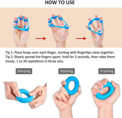 Finger Exerciser Hand Strengthener Wrist Forearm Grip Trainer Resistance Band